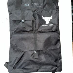 Under Armour UA Project Rock Gym 19L Bag Sack Backpack Black 1381925-001